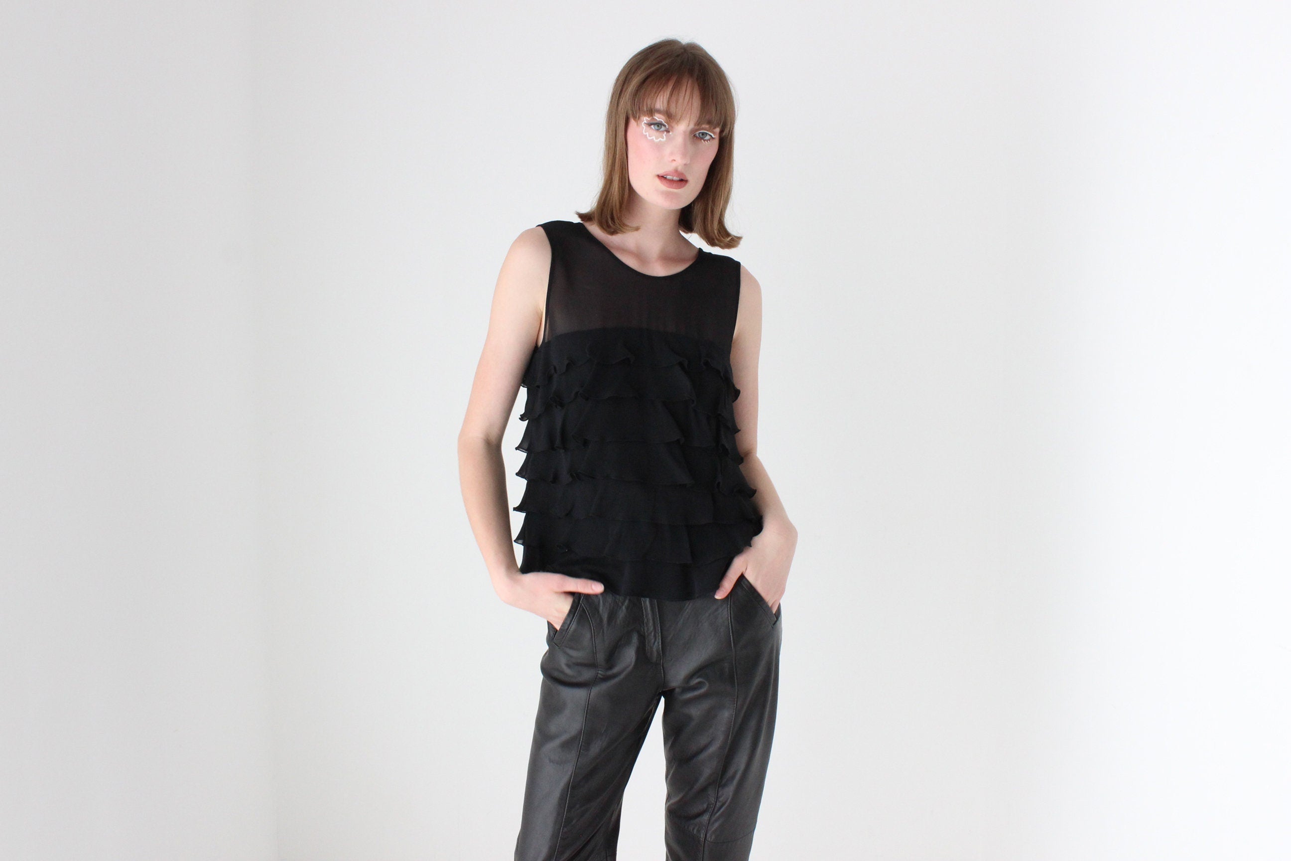 2000s Marc Jacobs Tiered Silk Ruffle Top