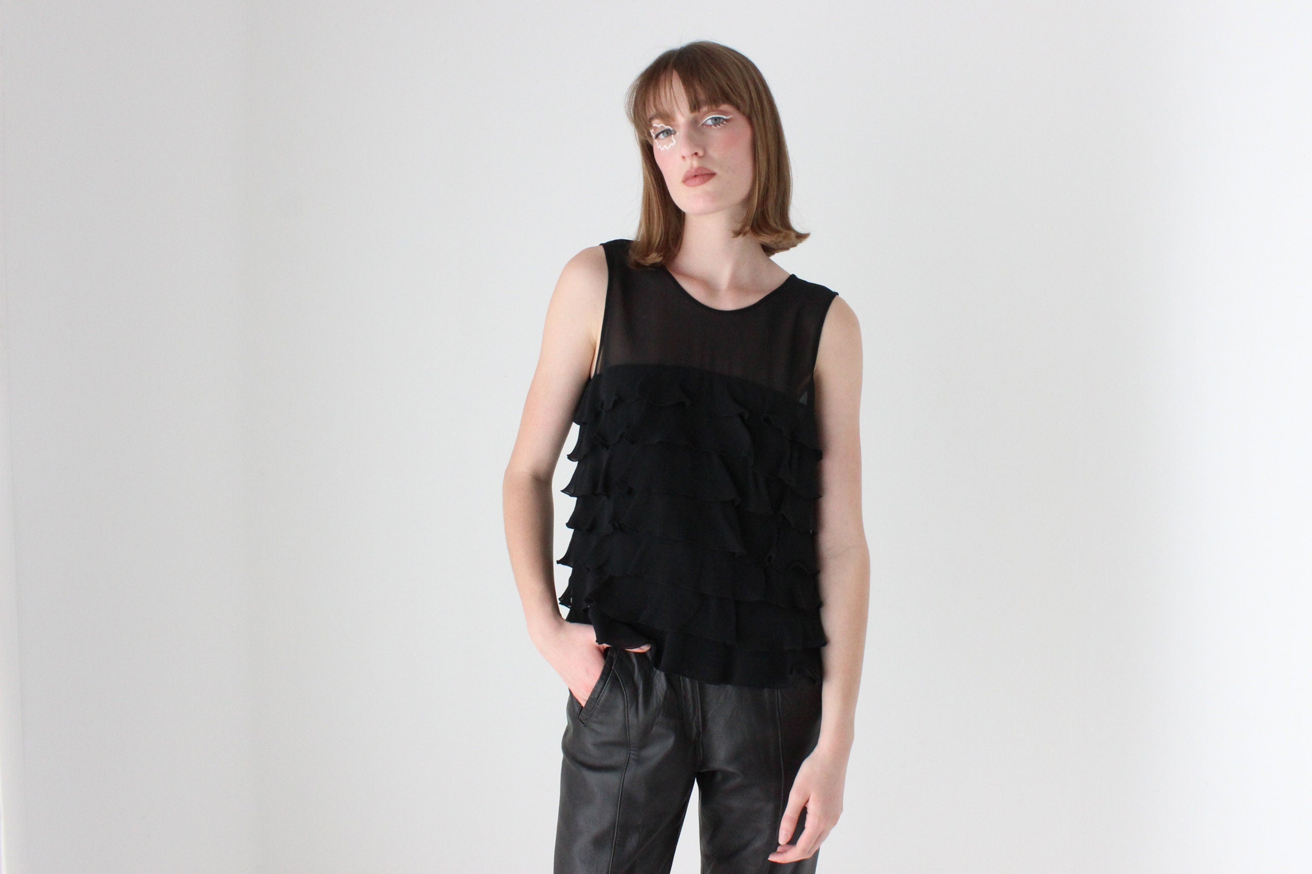 2000s Marc Jacobs Tiered Silk Ruffle Top