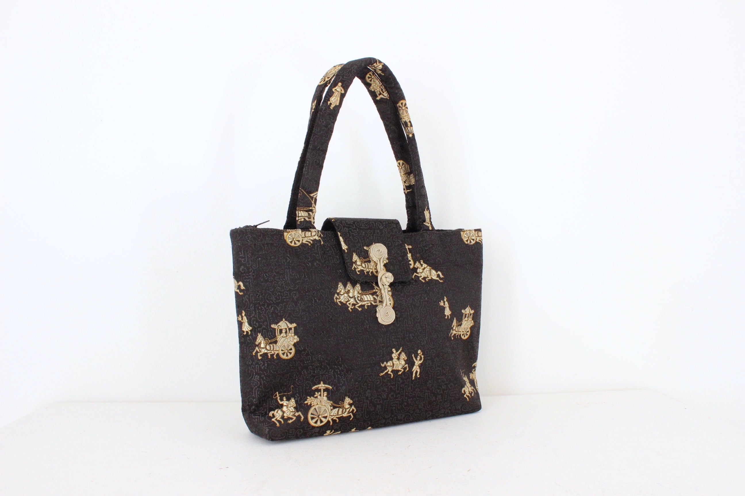 80s Chinese Silk Small Handbag