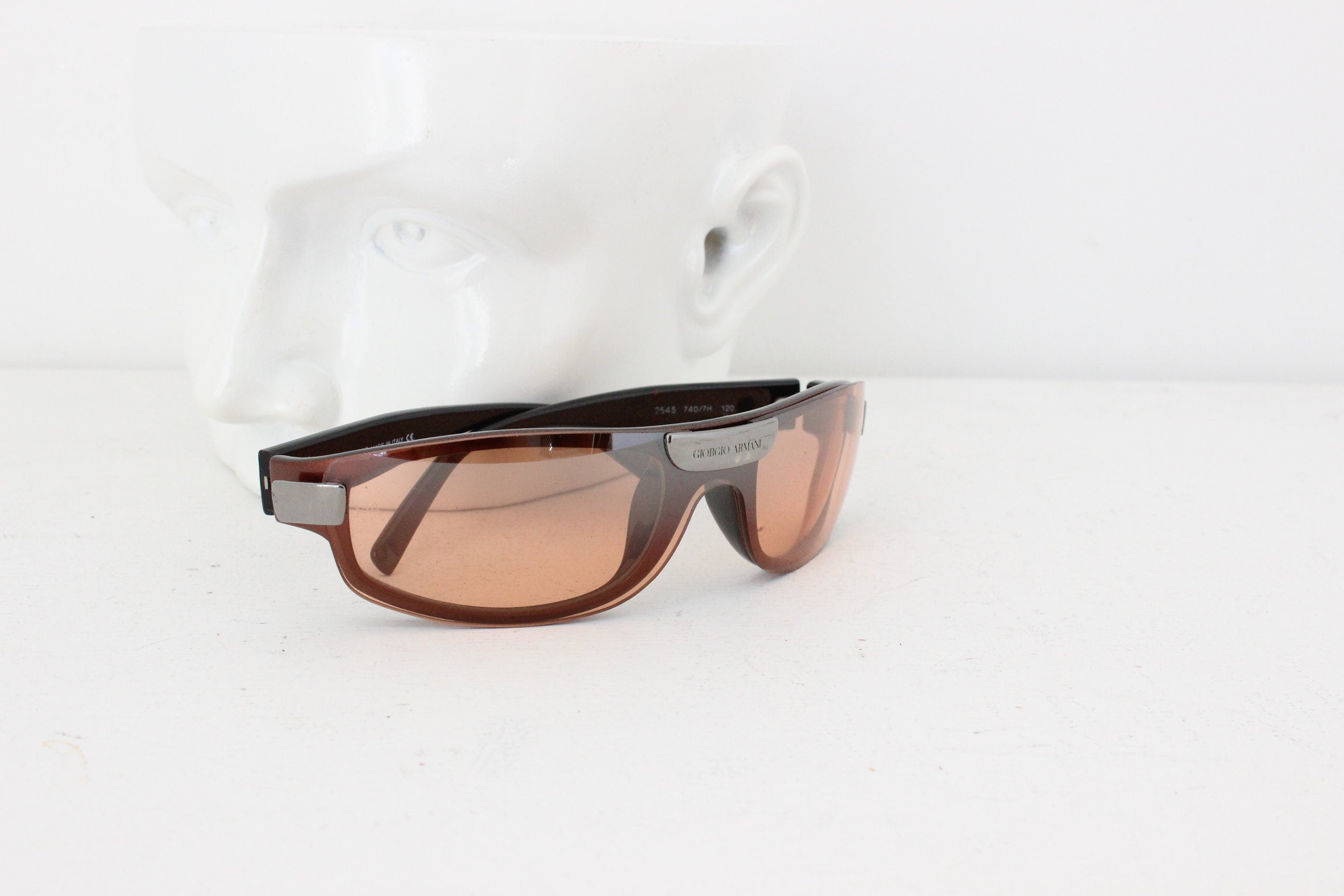 Giorgio Armani Y2K Futuristic Wraparound Sunglasses