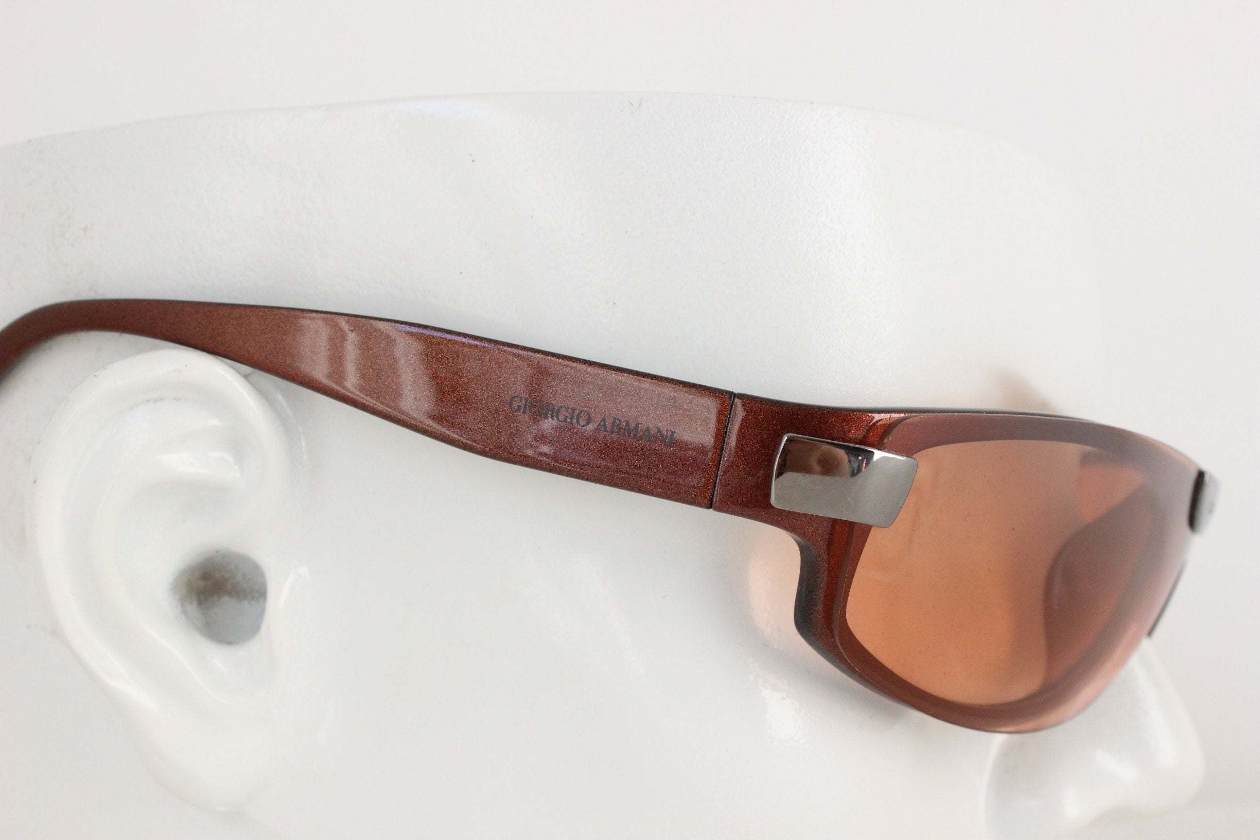 Giorgio Armani Y2K Futuristic Wraparound Sunglasses