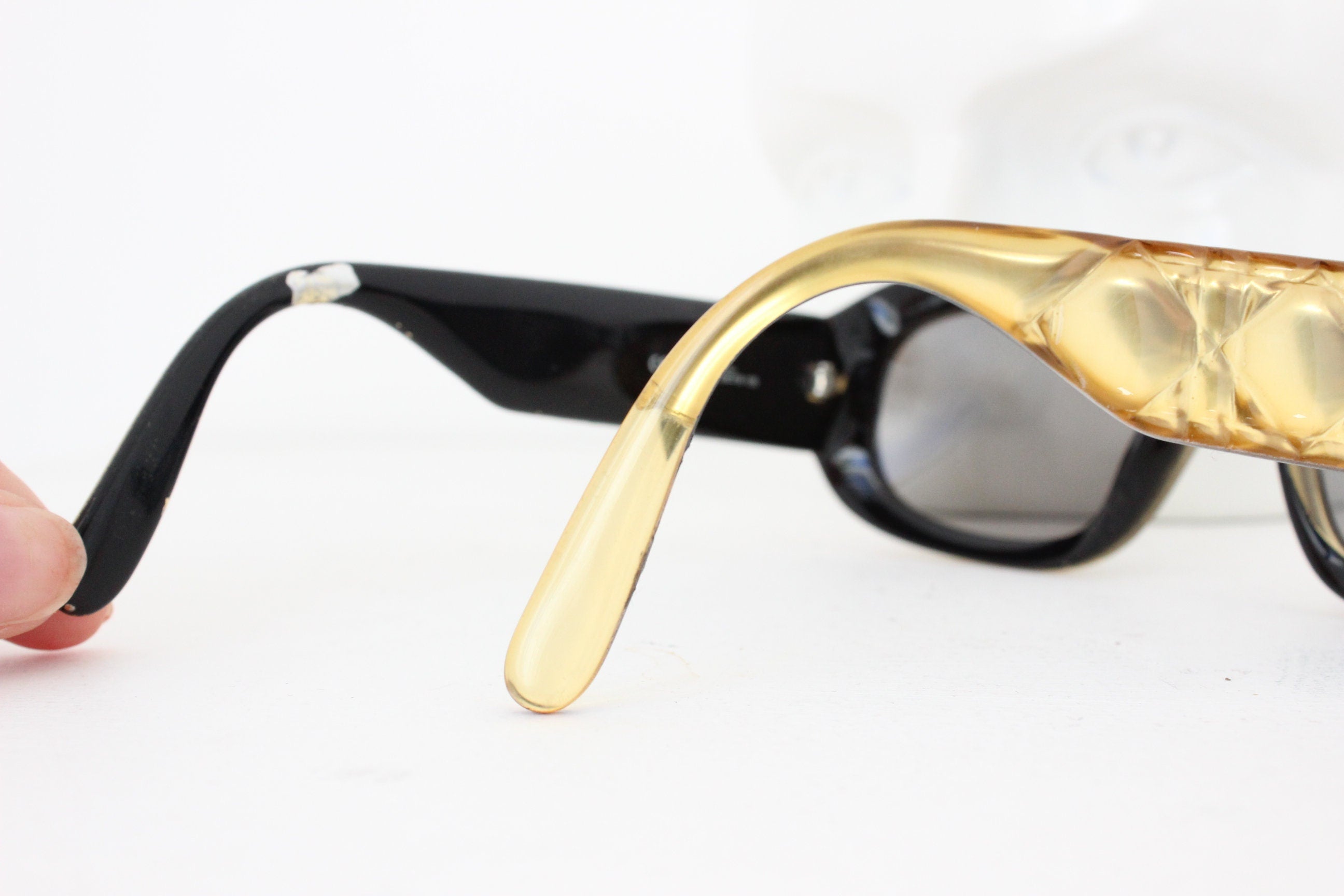 CHRISTIAN DIOR Rare 1980s Gold Rectangular Sunglasses