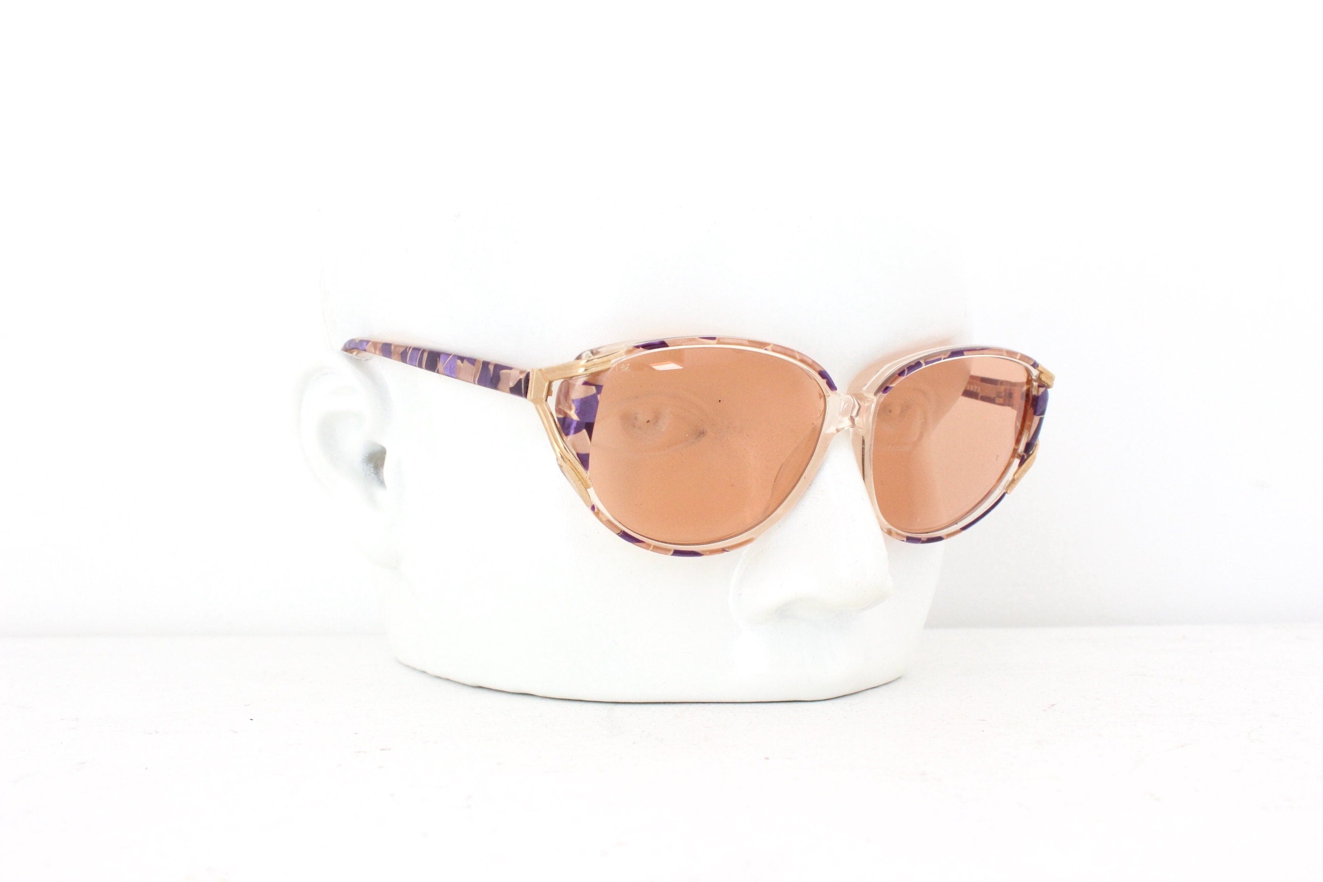 1980s French Vintage "Haute Couture" Shell Mosaic Sunglasses