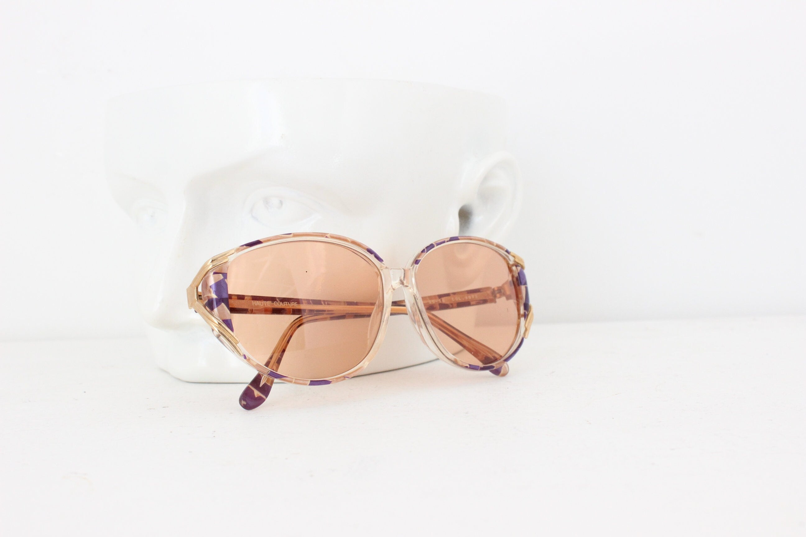 1980s French Vintage "Haute Couture" Shell Mosaic Sunglasses