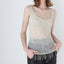 90s LA PERLA Italy Nude Mesh & Beaded Cami Top