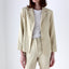 90s Neutral Cream Fitted Two Piece Pant Suit
