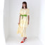80s Pastel ~ Pure Silk ~ Relaxed Garden Party Dress w/ Green Sash Belt