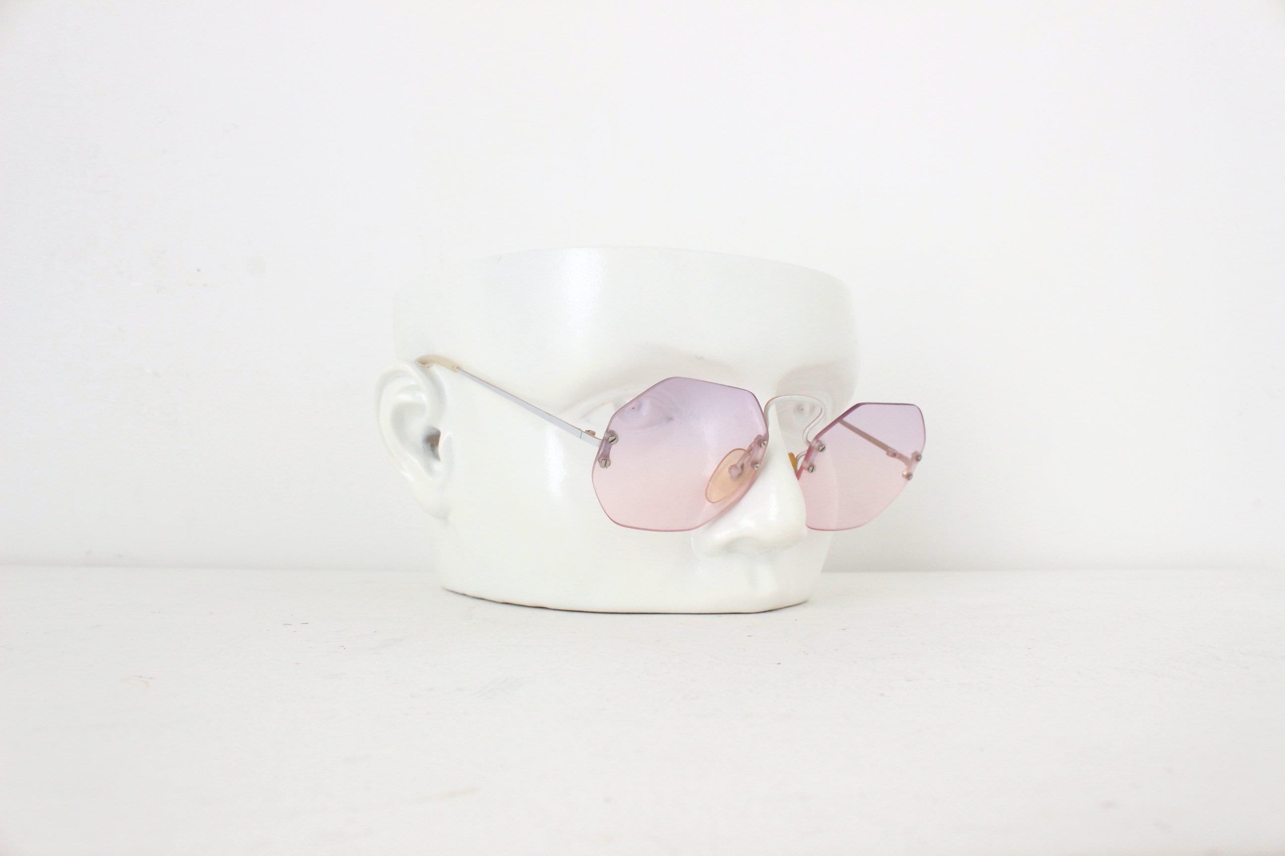 1970s French Vintage Hexangonal Frameless Sunglasses by Nouvelle Ligne, Paris