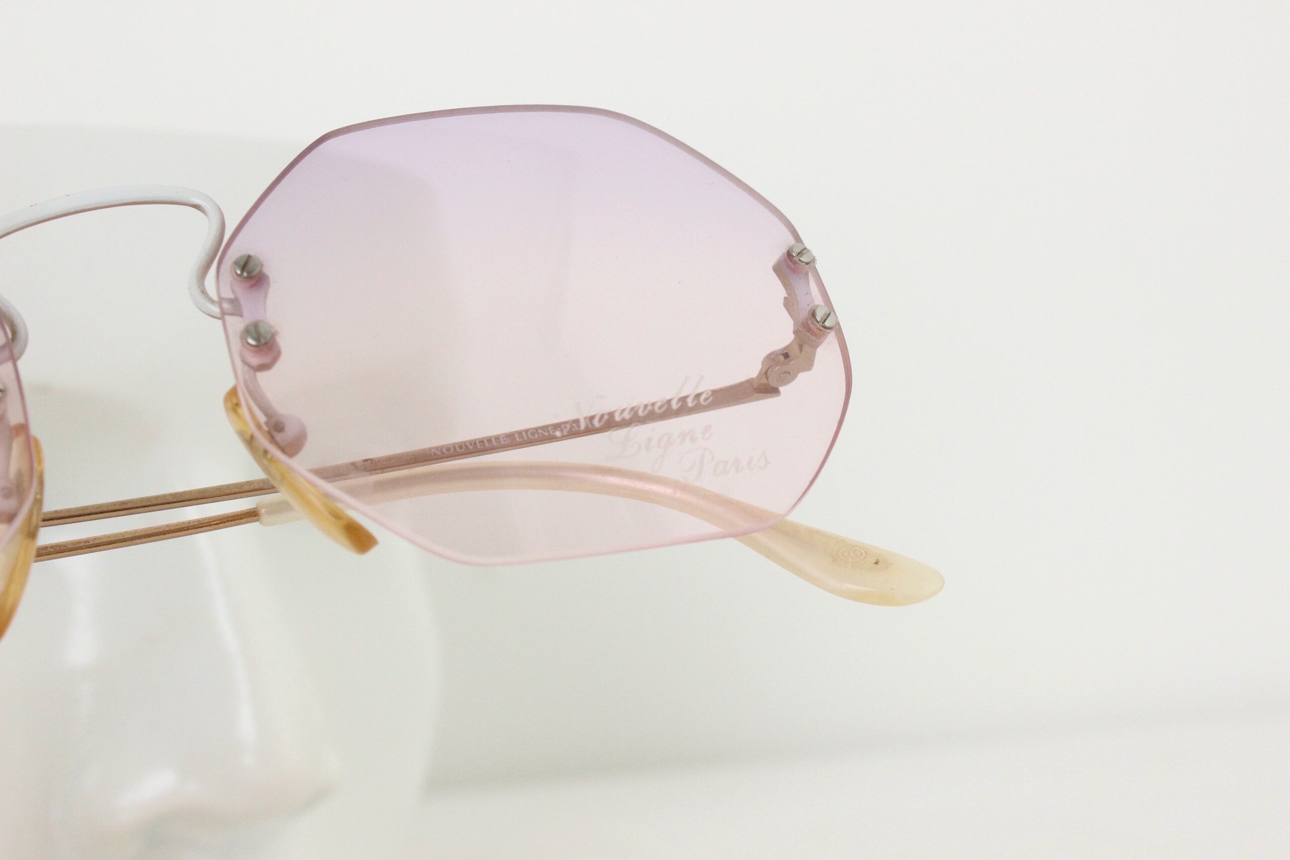 1970s French Vintage Hexangonal Frameless Sunglasses by Nouvelle Ligne, Paris