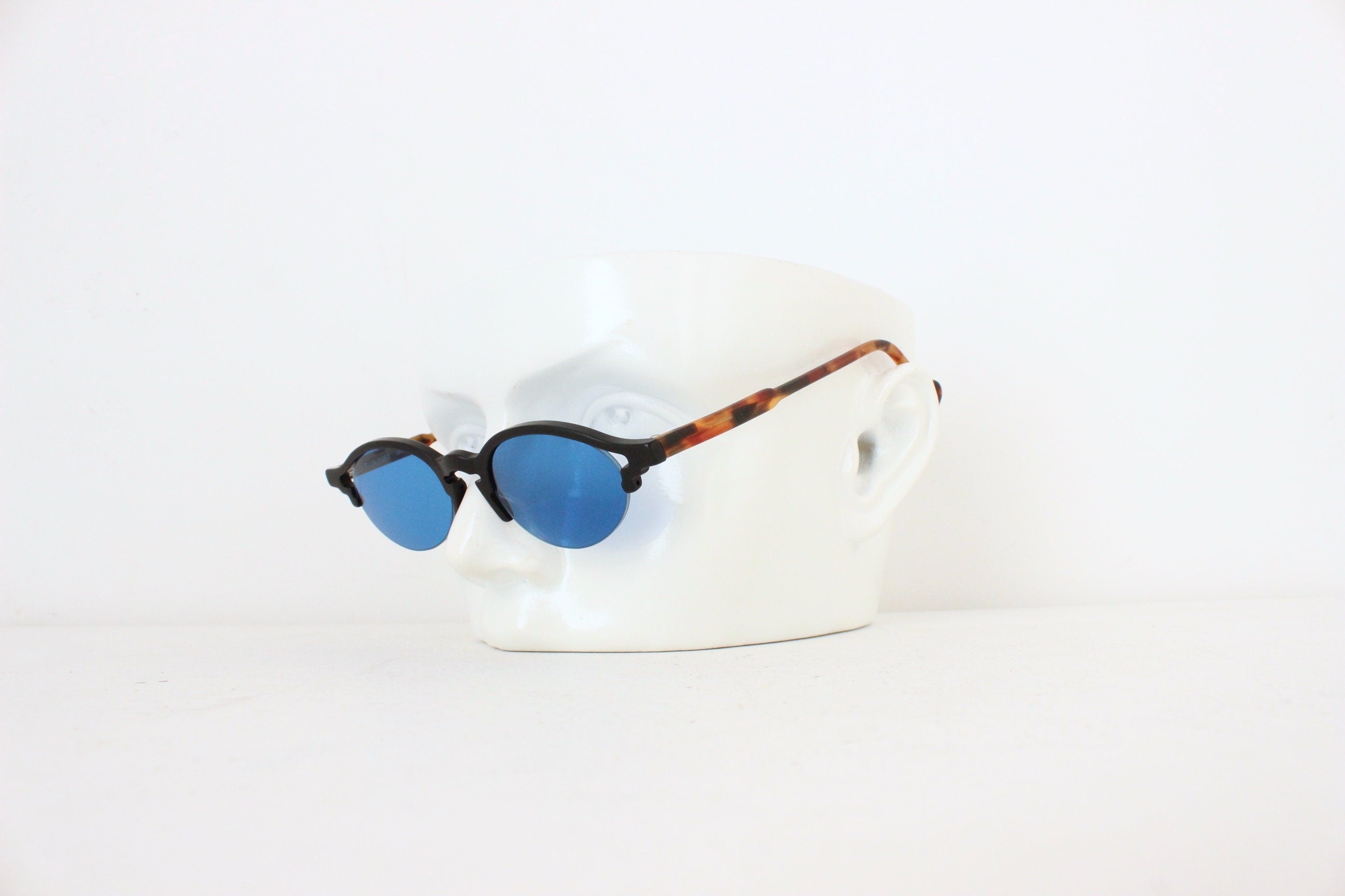 Funky 1990s Blue Lens Sunglasses by Eschenbach Germany