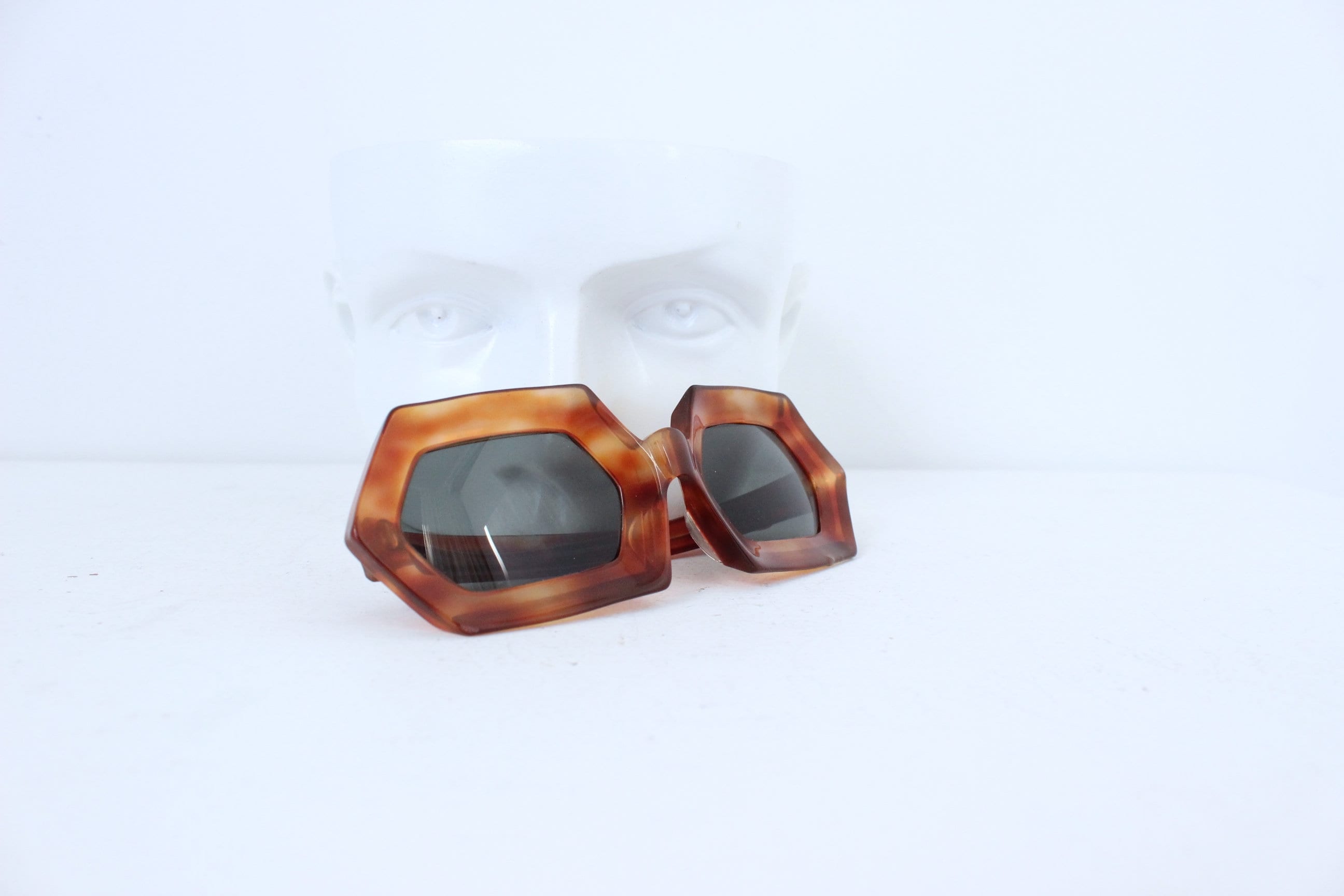 Rare 1960s Hexagonal Tortoiseshell Sunglasses ‘Riviera’ - by Michel Brevet, Handmade France