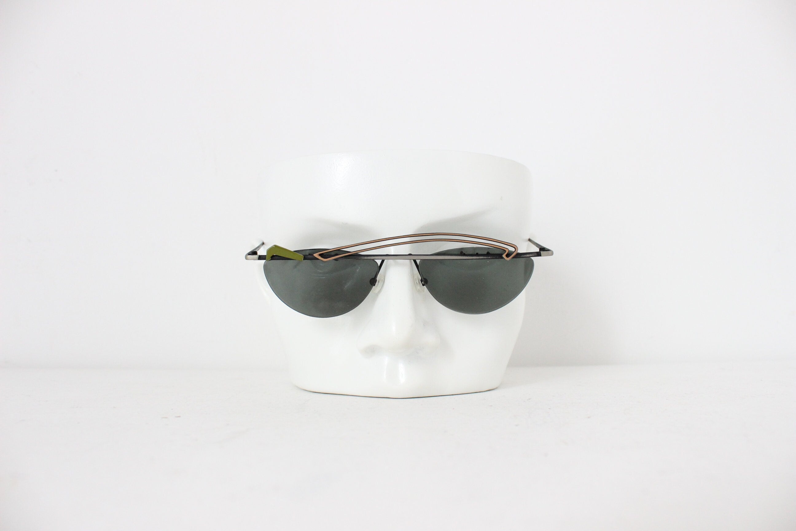80s NEOSTYLE Germany Asymmetric Metal Art Sunglasses