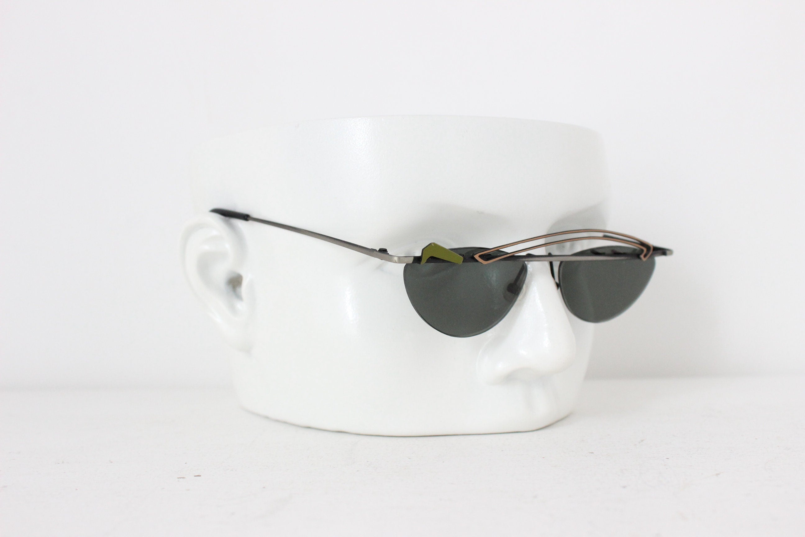 80s NEOSTYLE Germany Asymmetric Metal Art Sunglasses