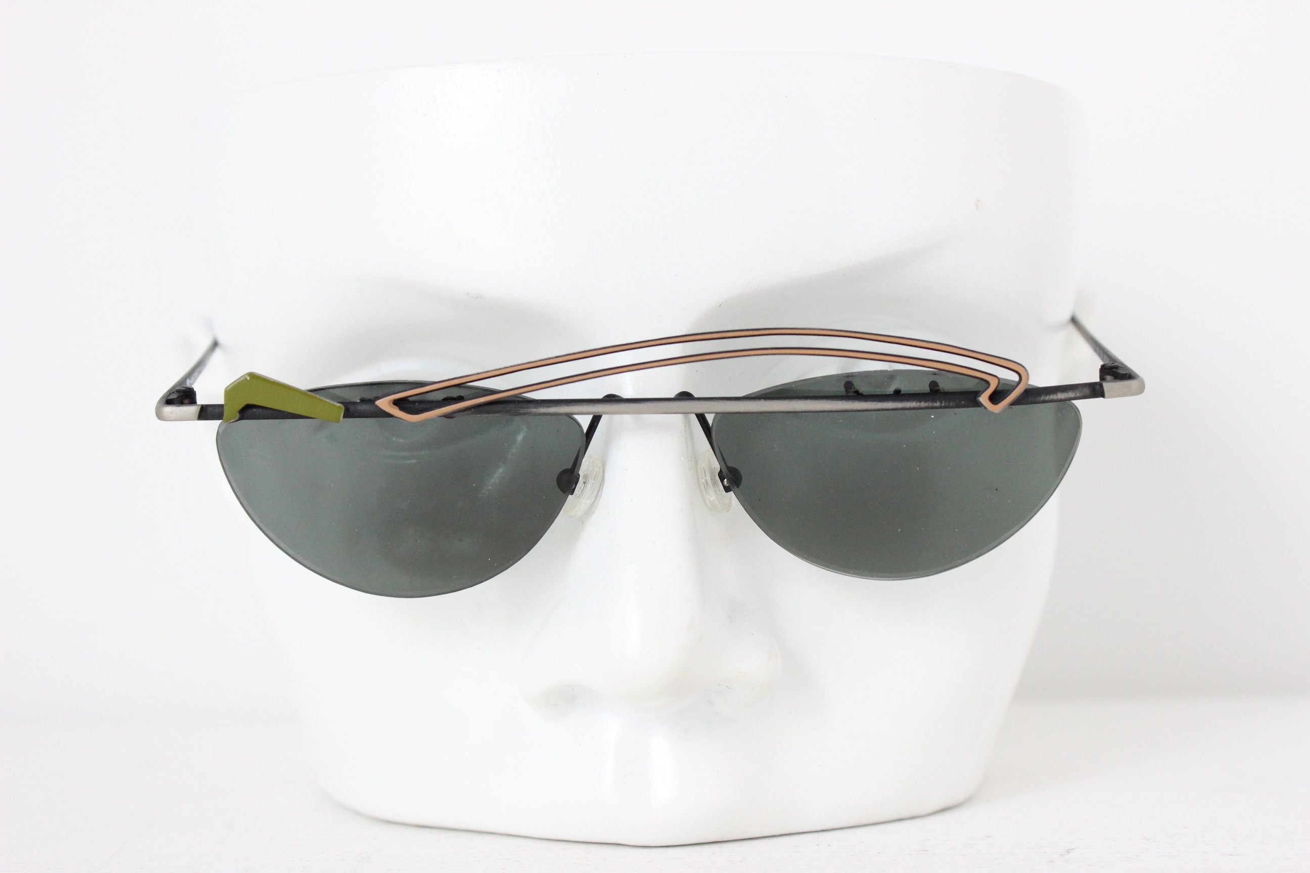 80s NEOSTYLE Germany Asymmetric Metal Art Sunglasses