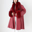 Outstanding 1980s Soft Lambskin Leather + Lush Genuine Fur Free Size Swing Coat