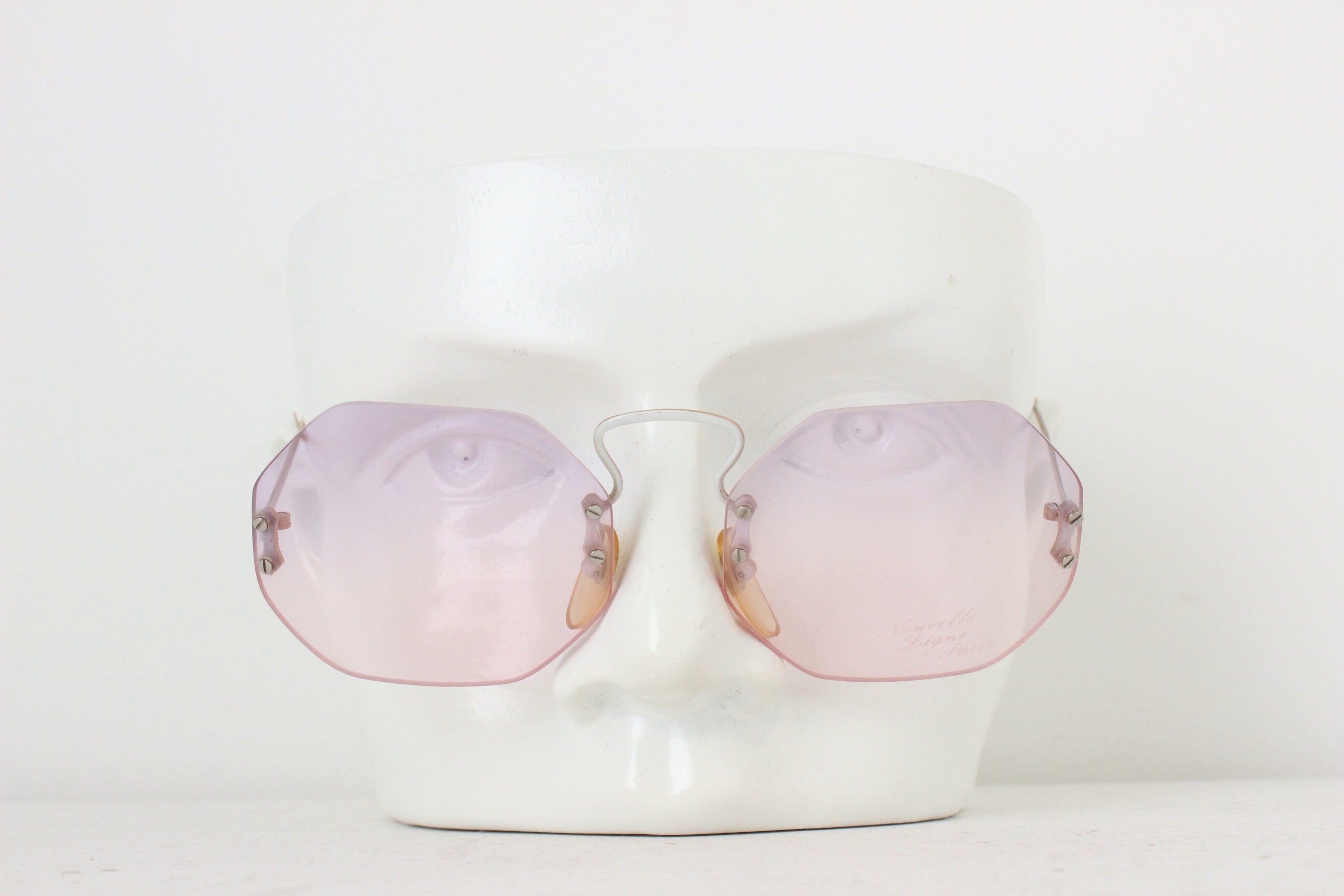 1970s French Vintage Hexangonal Frameless Sunglasses by Nouvelle Ligne, Paris