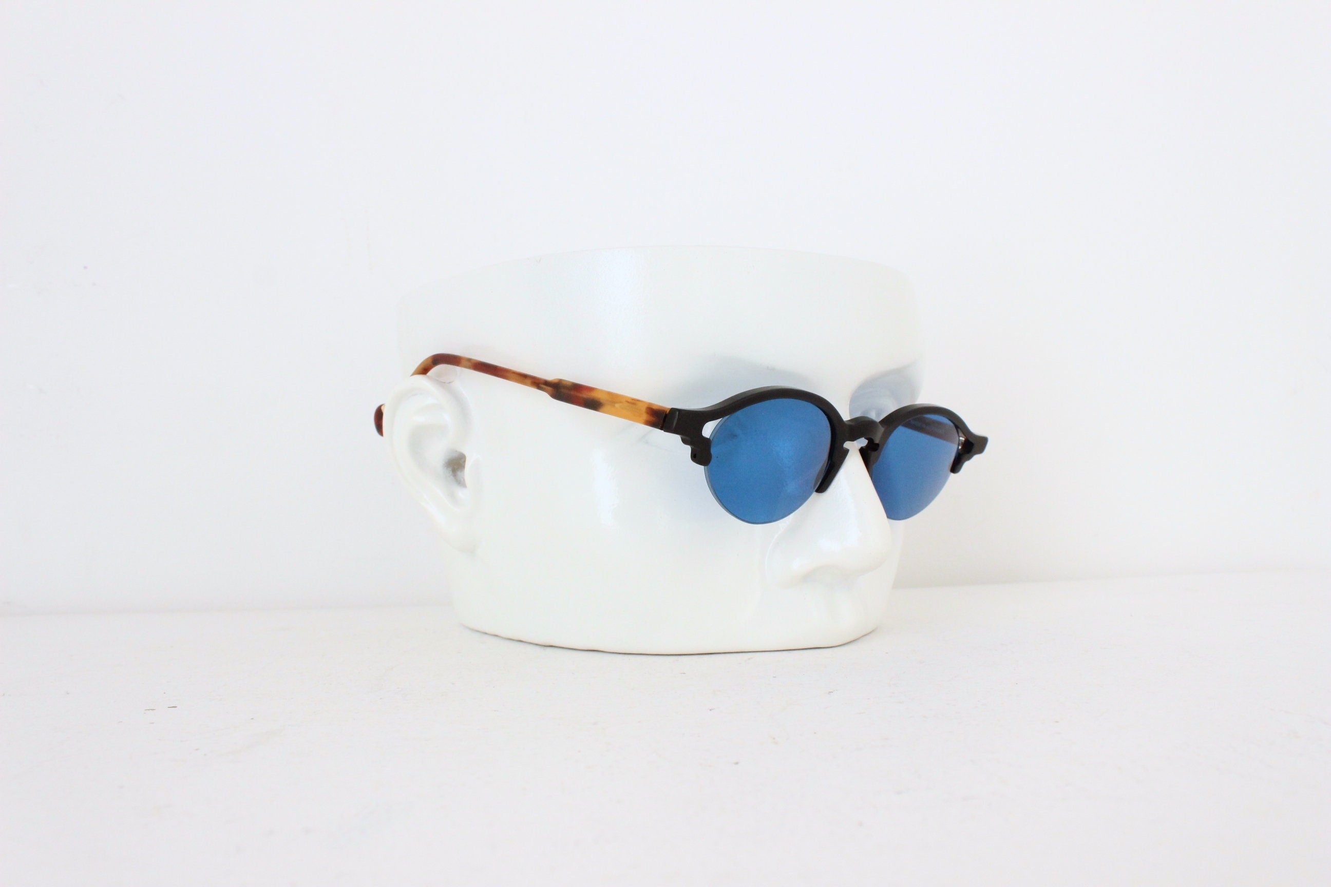 Funky 1990s Blue Lens Sunglasses by Eschenbach Germany