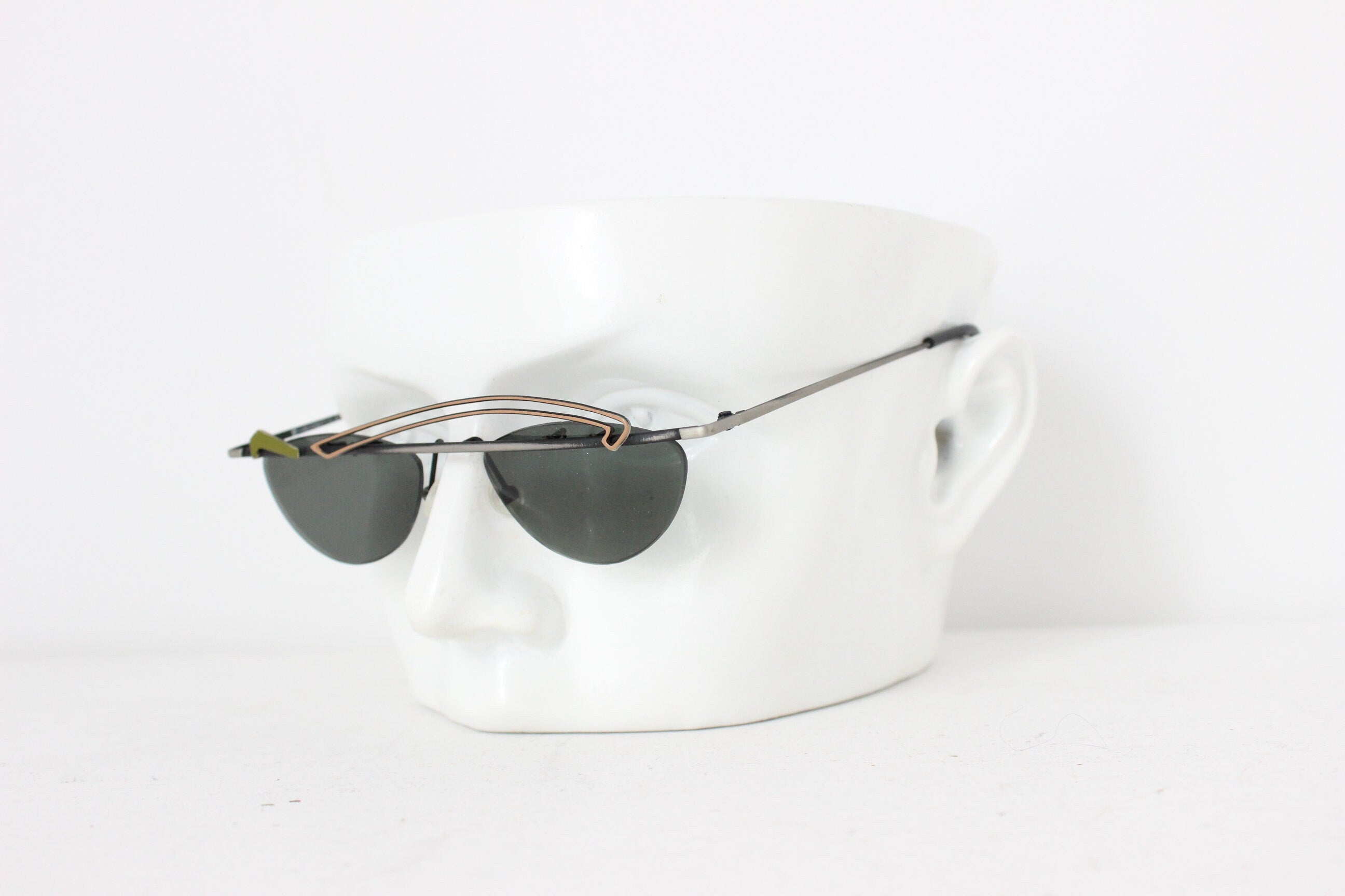 80s NEOSTYLE Germany Asymmetric Metal Art Sunglasses