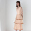 70s Tiered Pleated Pastel Cocktail Dress