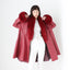 Outstanding 1980s Soft Lambskin Leather + Lush Genuine Fur Free Size Swing Coat