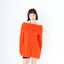 80s Mohair & Wool Vibrant Orange Off Shoulder Sweater