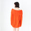 80s Mohair & Wool Vibrant Orange Off Shoulder Sweater