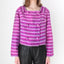 60s Raw Silk Striped Square Neck Boxy Top