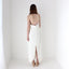 90s Crepe Halter Neck White Wedding Dress