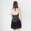 80s Tussi Gold & Black Flouncy Skirt Halter Mini