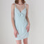 90s Pastel Fitted Crepe Mini Dress w/ Bow
