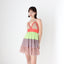 Y2K 'Pani' Silk & Cotton Tiered Ruffle Halter Mini
