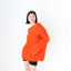80s Mohair & Wool Vibrant Orange Off Shoulder Sweater