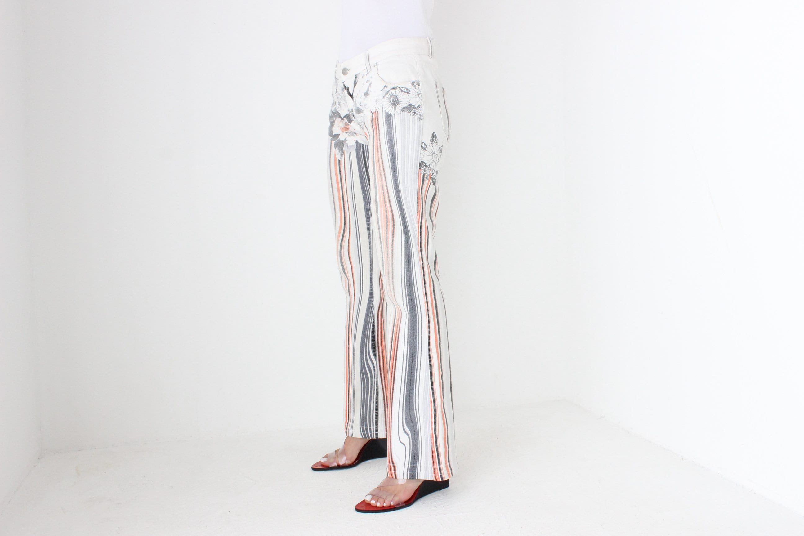 Y2K Just Cavalli Wearable Art Low Rise Jeans