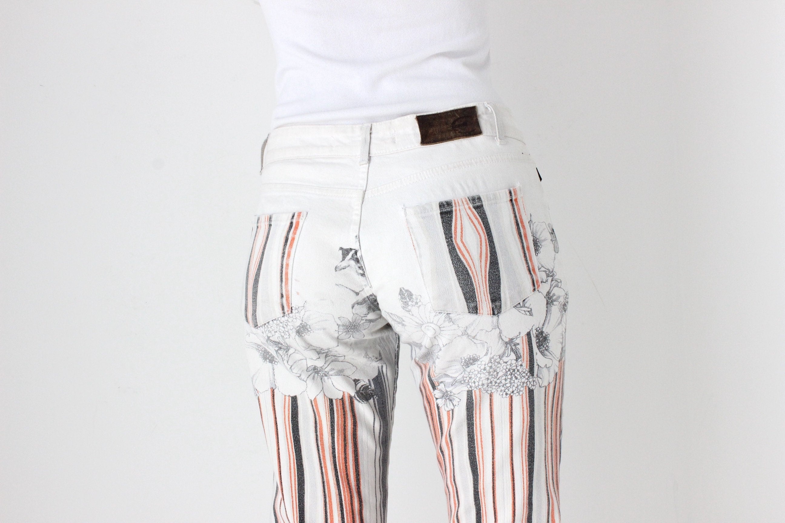 Y2K Just Cavalli Wearable Art Low Rise Jeans