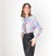 80s Pastel Floral Wool & Angora Tie Neck Sweater