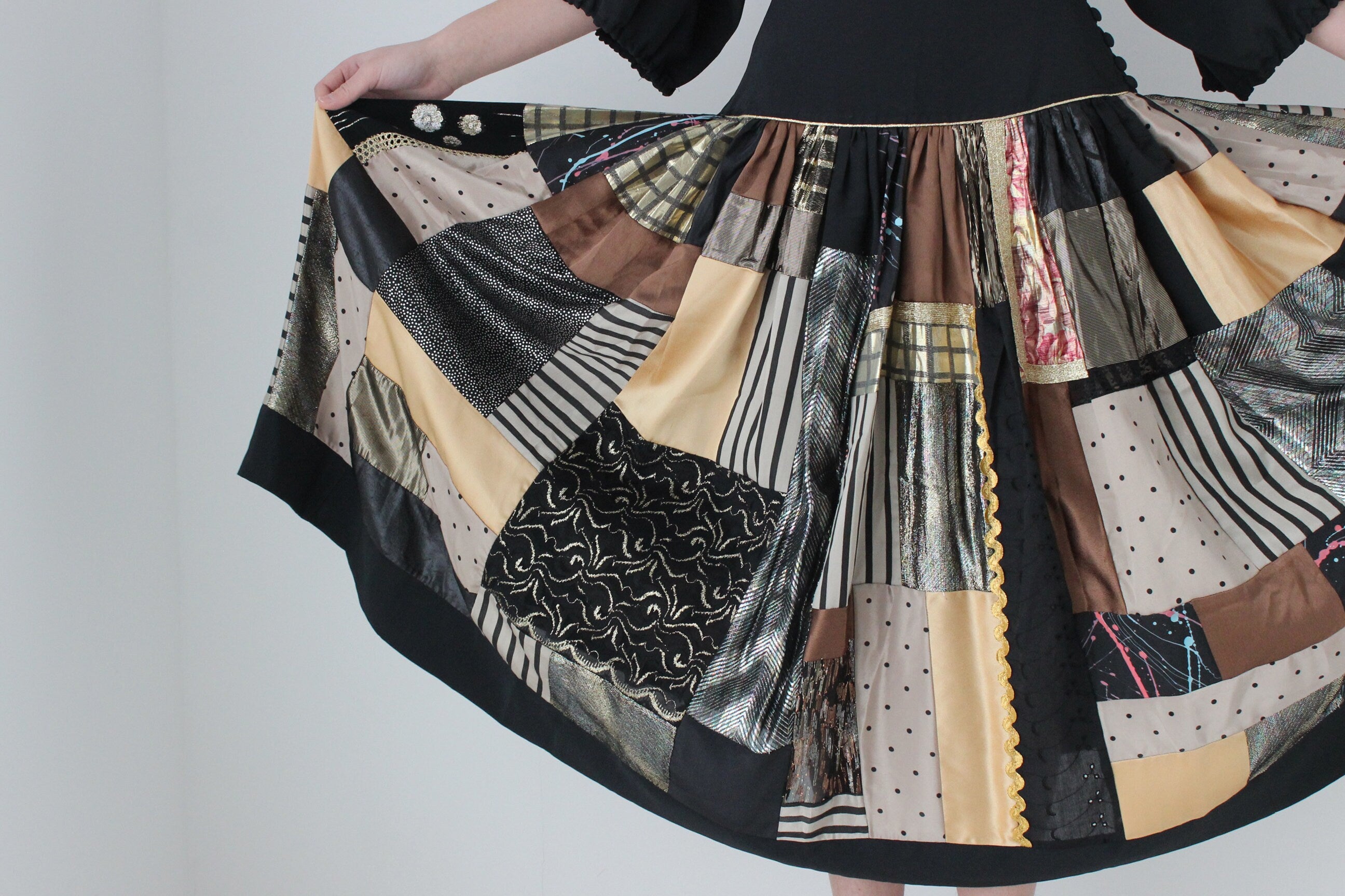 Fabulous 80s Patchwork Matching Skirt & Top Set