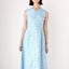 Handmade 1960s Sky Blue Metallic Lurex Cocktail Gown