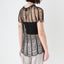 Y2K Intricate Scalloped Drape Beaded Cage Top