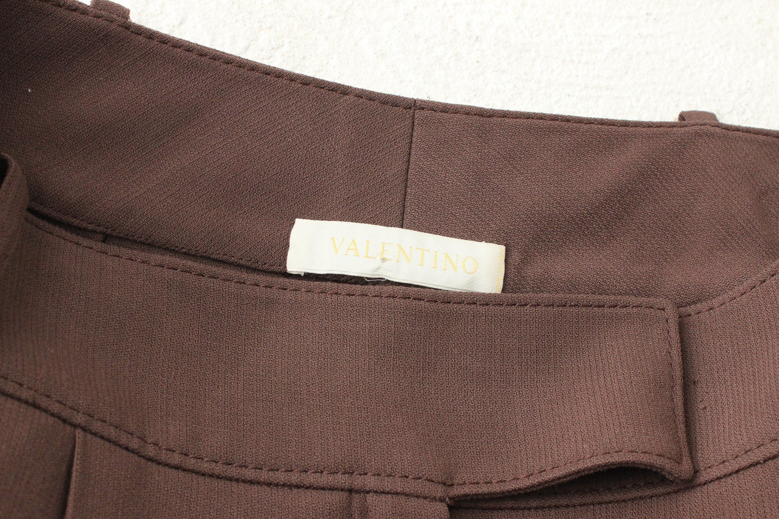 90s VALENTINO Vintage Pure Wool Chocolate Trousers