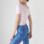 Y2K Pastel Stripe Stretch Fitted V Tee