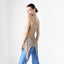 Glam Y2K Silk & Sequin Moulin Rouge Era Tan Nude Top