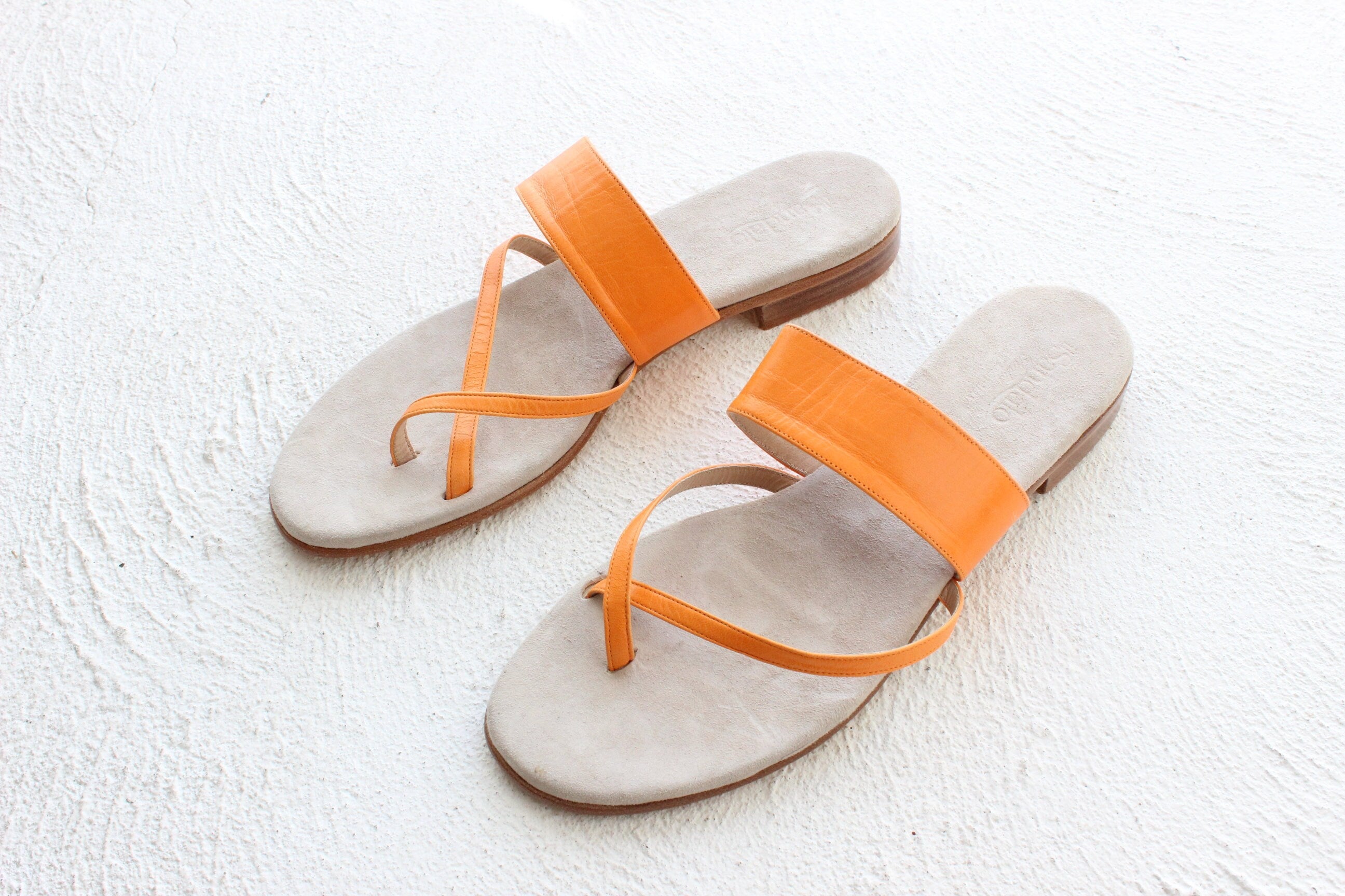 Il Sandalo Spanish Leather Orange Sandals ~ Euro 38