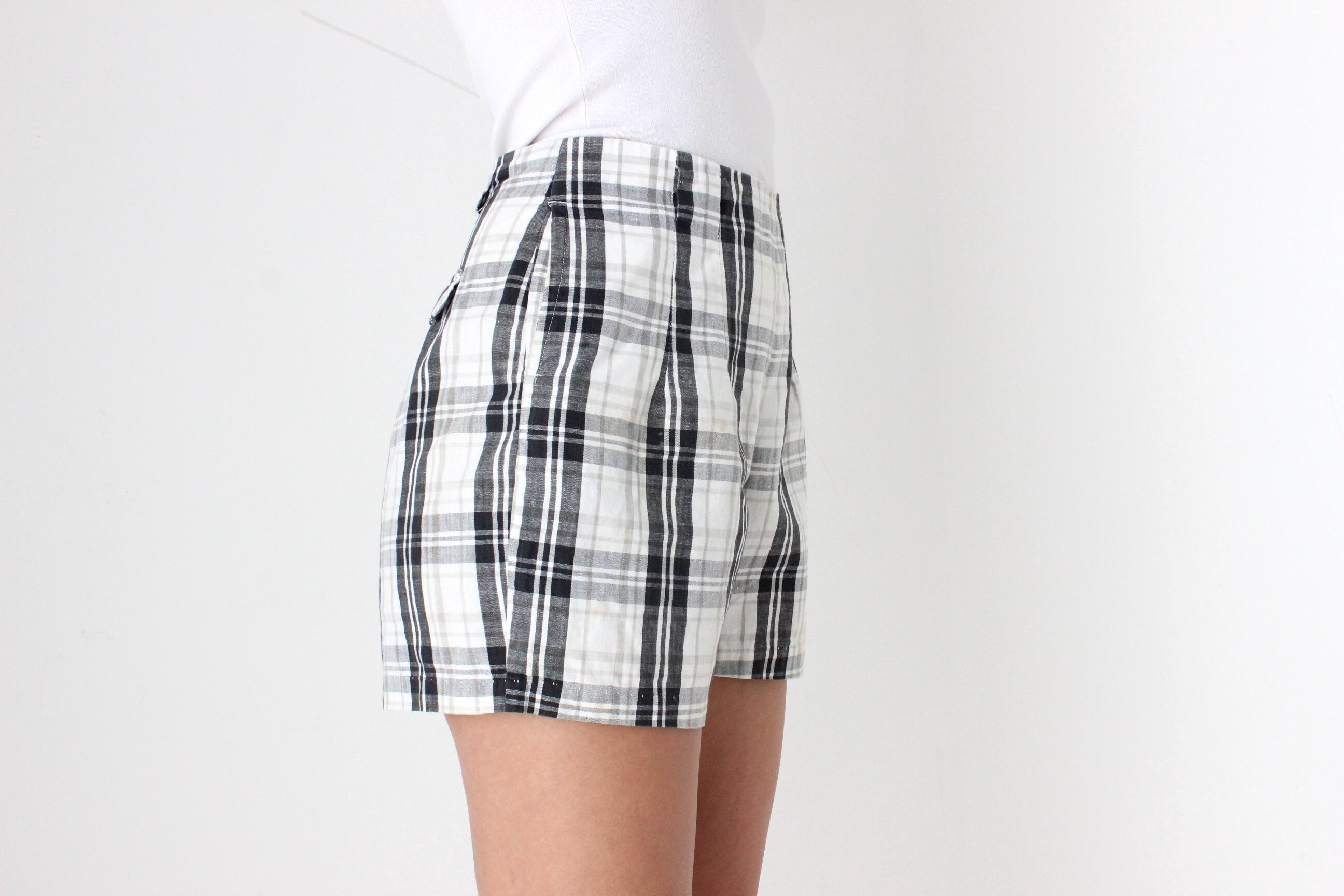 1960s Cotton Checked Shorts