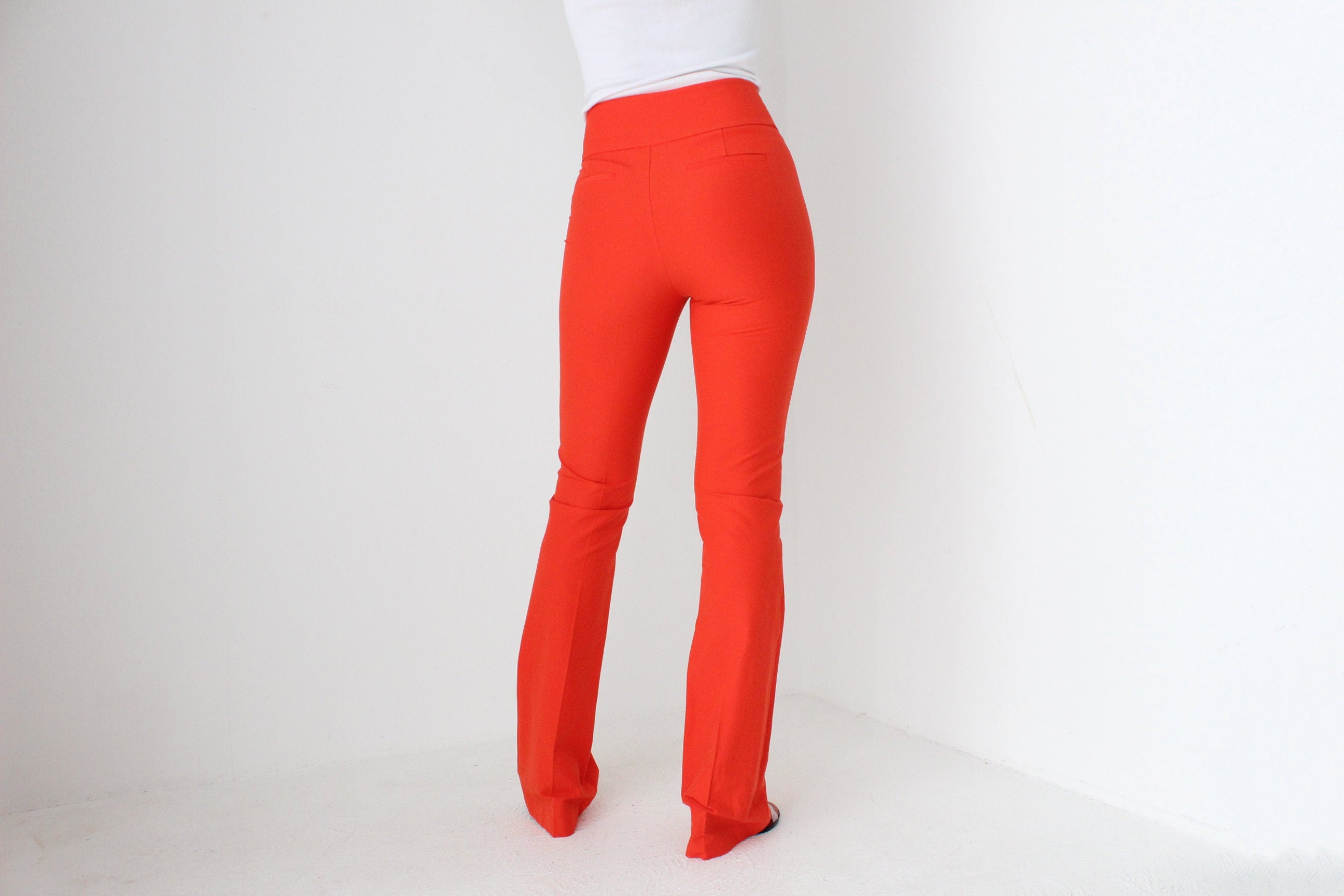 Y2K Vibrant Near-Neon Stretch Bootcut Flared Trousers