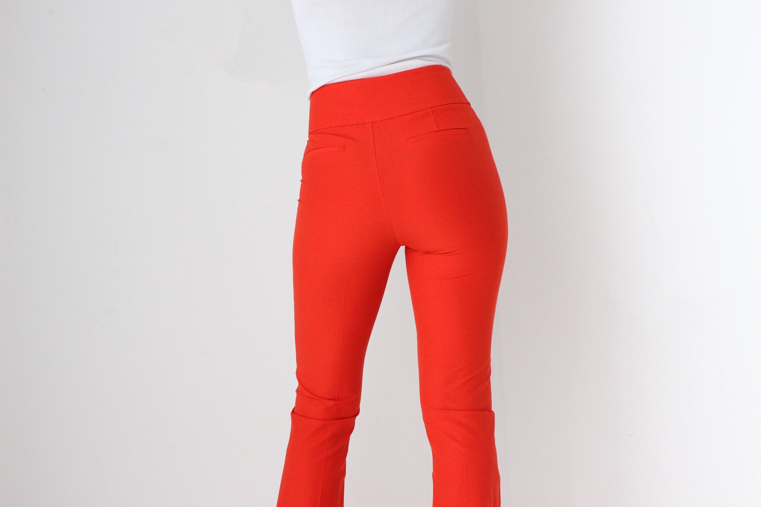 Y2K Vibrant Near-Neon Stretch Bootcut Flared Trousers