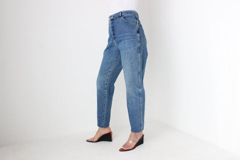 90s Classic 'Mondi' Vintage Medium Blue Stonewash Denim Jeans - Made in Italy