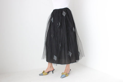 BALLETCORE Handmade Vintage Black Tulle Costume Skirt
