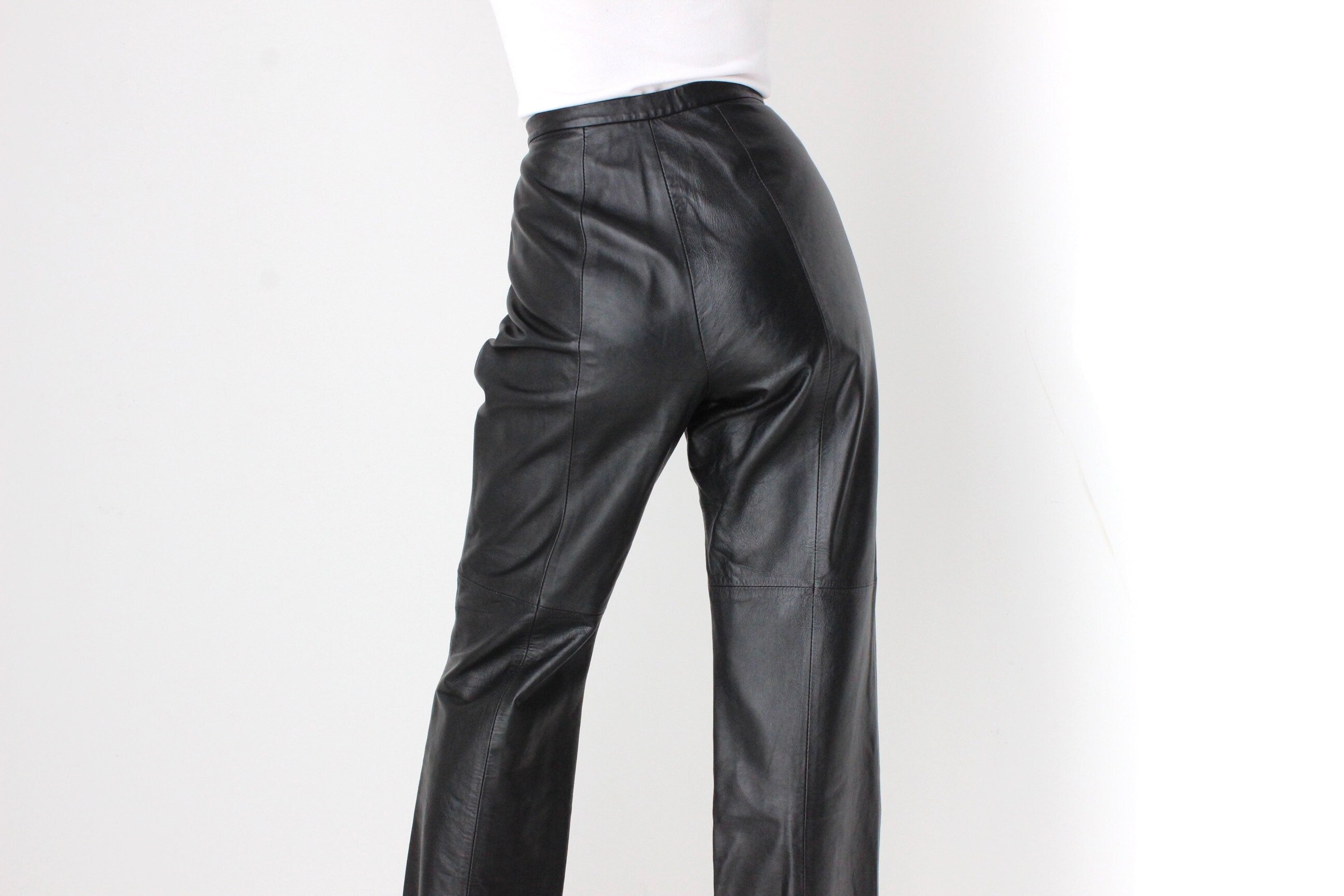 Y2K Softest Lambskin Leather Relaxed Bootcut Pants