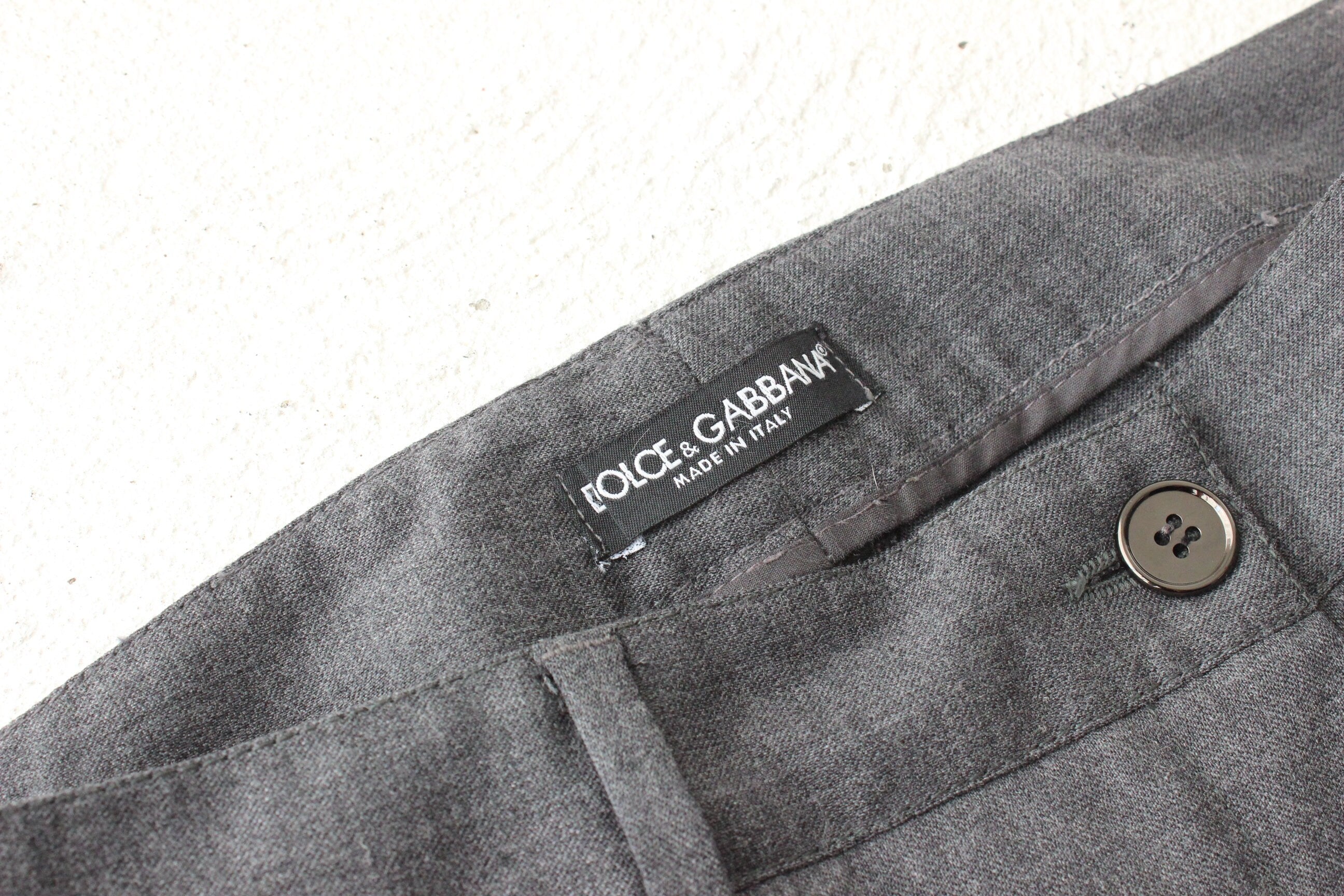 90s Dolce & Gabbana Virgin Wool Tailored Grey Trousers