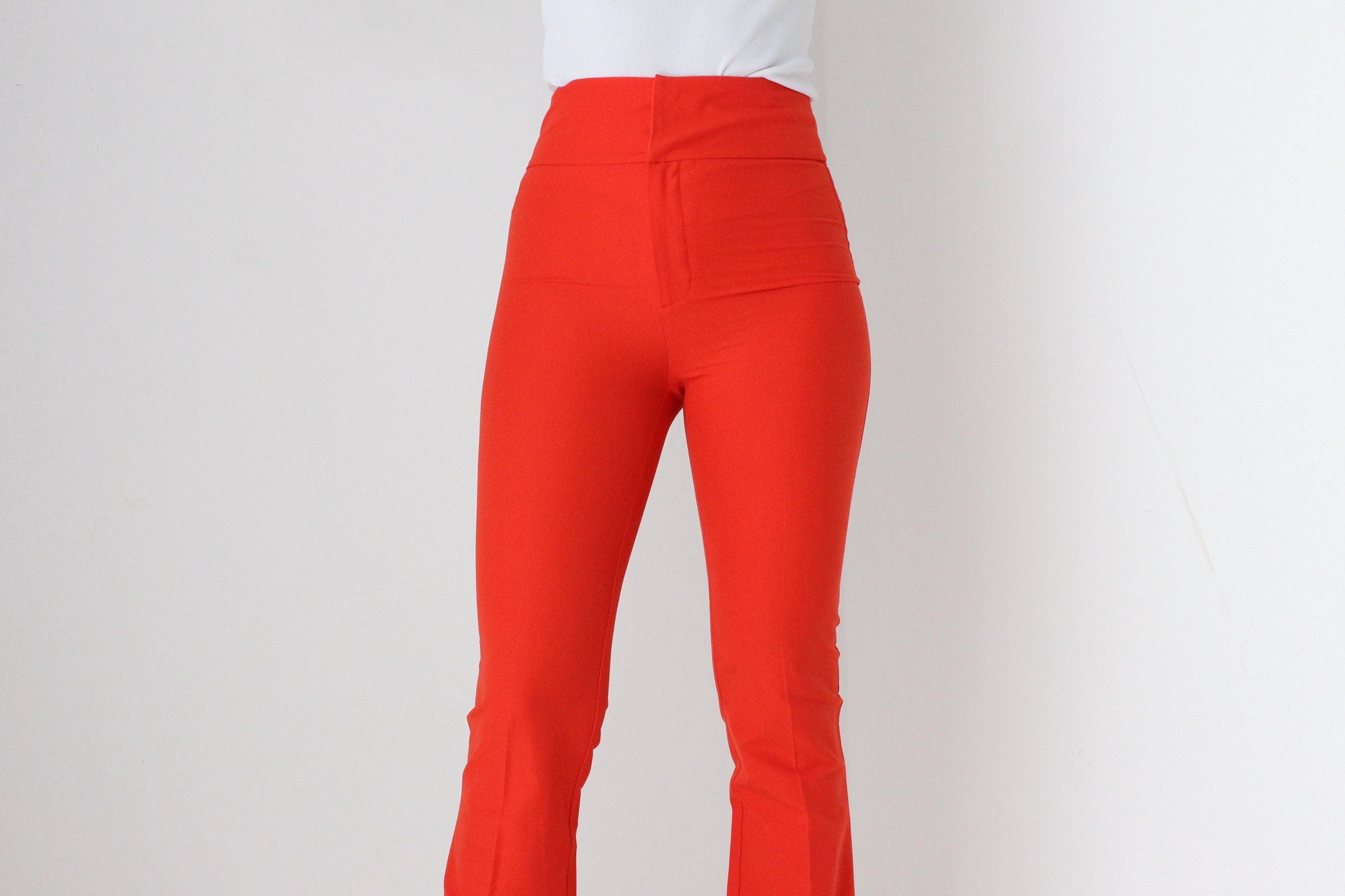 Y2K Vibrant Near-Neon Stretch Bootcut Flared Trousers